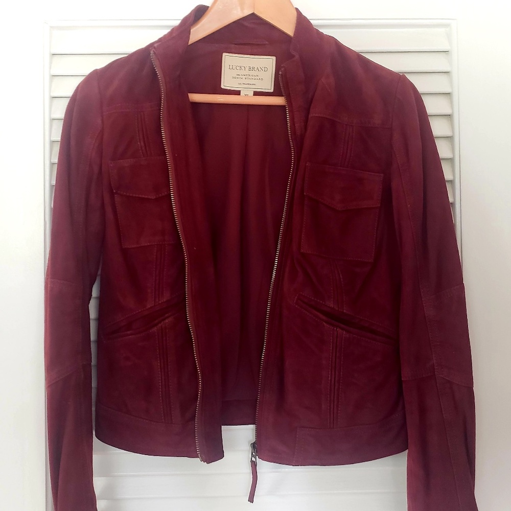 Gorgeous Lucky Brand suede leather jacket XS